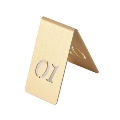 China Brass Customized Number Seat Chart Table Brass Desk Number For Wedding Banquet Restaurant Party Decor for sale