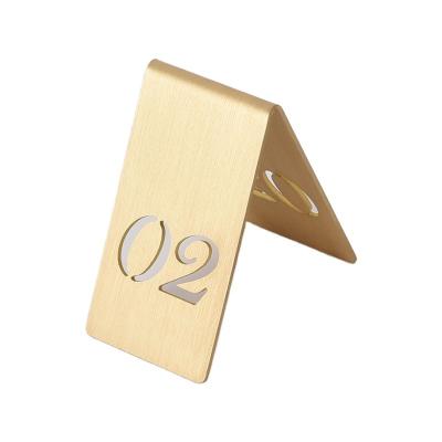 China New Arrival Brass Number Seat Chart Wedding Table Brass Desk Number for Hotel Banquet Restaurant Party Reception Decor for sale