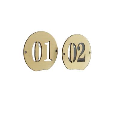 China Solid Brass Brass Number Tags Metal Round ID Number Tags With Two Holes for sale