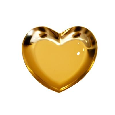 China Stainless Steel Jewelry Stored Tray Heart Shaped Metal Tray For Weeding for sale