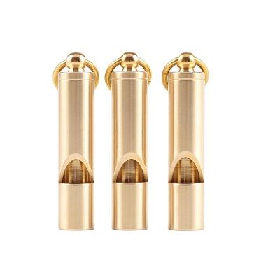 China Modern Simplicity Vintage Brass Whistles Handmade Pure Brass Whistles For Survival for sale