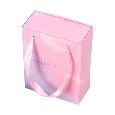 China Recycled Type Portable Packaging Box Wedding Gift Box Valentine's Day Gift Box Pink Rectangle Materials Creative Drawer Boxes for sale