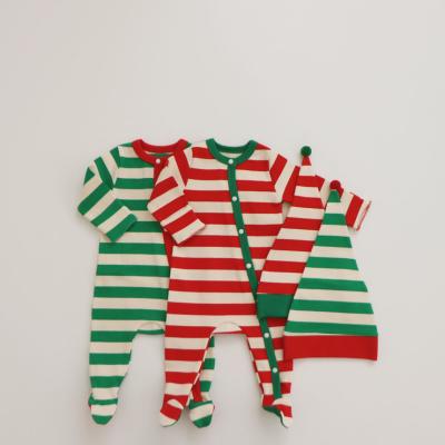 China Eco-friendly Baby Clothing Organic Cotton Baby Christmas Clothes Sets 2021 Infant Christmas Pajamas Romper Autumn New Born Clothes for sale