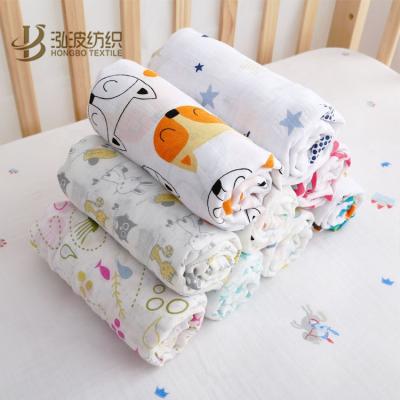 China PORTABLE Custom Organic Muslin Wrap Cloth Bamboo Blanket Cotton Muslim Baby Blankets for sale