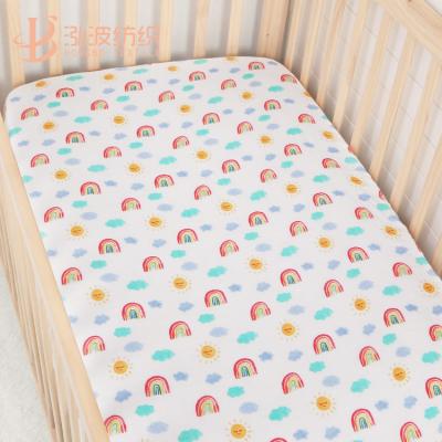 China PORTABLE Custom Designs Premium Bamboo Sheet Baby Crib Mattress Cover Crib Sheet for sale