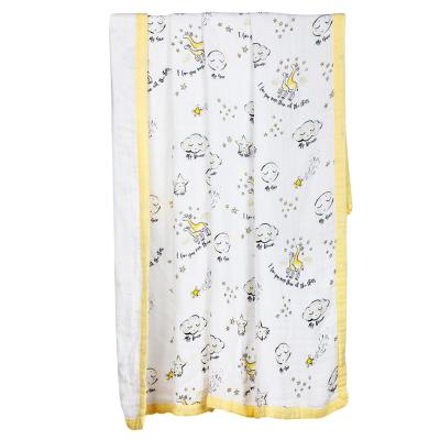 China Mom and Baby Gift Boys Girls Organic Cotton Muslin Best Popular Newborn Anti-Bacteria Wrap Blanket for sale