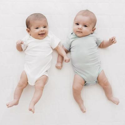 China High Quality Reactive Printing Organic Bamboo Cotton Short Sleeeves With Spandex Baby Romper For Summer Jumpsuit Neutral Clothes for sale