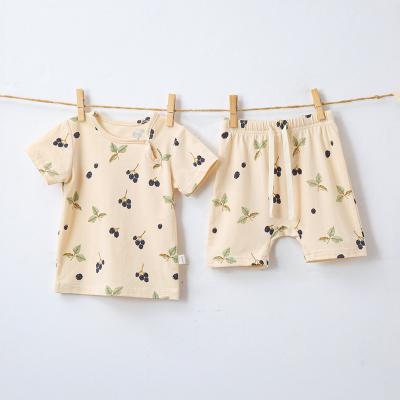 China Summer Breathable Custom Organic Loose Cotton Wholesale Baby Clothes Kid Romper Set Bamboo Gift for sale