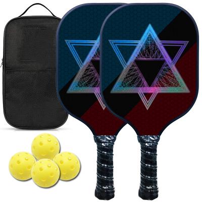 China OEM Pickleball Paddles Set of 2 Lightweight Fiberglass PP Core With Bag And Balls OEM for sale