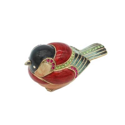 China Box for Small Jewelry Bird Trinket Box Metal Tin Enamel Hinged Small Magnetic Closing Gift Keepsake Home Decoration Collective for sale