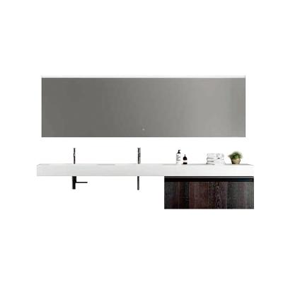 China Modern Home Hotel Furniture Large Floating Double Sink Double Sink Bathroom Vanity Cabinet for sale