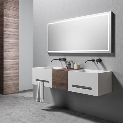 China 63 Inch Modern Floating Bathroom Vanity Double Sinks Modern Double Sink Luxury for sale