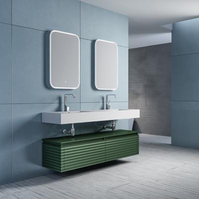 China Forest Green Bathroom Vanity Modern Design Double Sink Bathroom Vanity Modern Luxury Vanity for sale