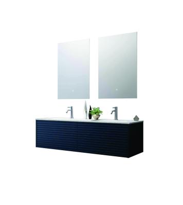 China Modern European Style Floating Top Double Bath Sink Bathroom Vanity Cabinet Sets With Sink for sale