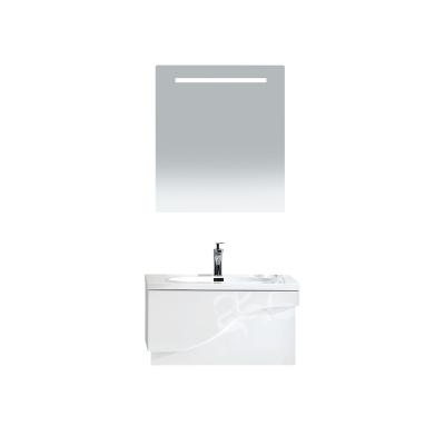 China Modern European Under Mount White Solid Outdoor Bathroom Vanity With Led Light Mirror for sale