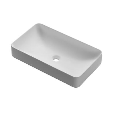 China Modern Style R96036 Modern Matte White Bathroom Sink Ceramic Hand Basin Sink for sale