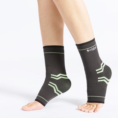 China Elastic Knitted Compression Ankle Sleeve Silicone Sport Ankle Sleeve Brace for sale