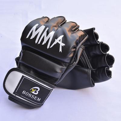 China Muttahida Majlis-e-Amal Comfortable Half Finger Custom Design Logo Boxing Gloves for sale