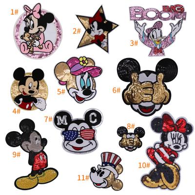 China Cheap price fashion embriodery patch for new clothes cartoon pattern sequin embroidery logo apparel decoration patch soft cute soft wholesale for sale