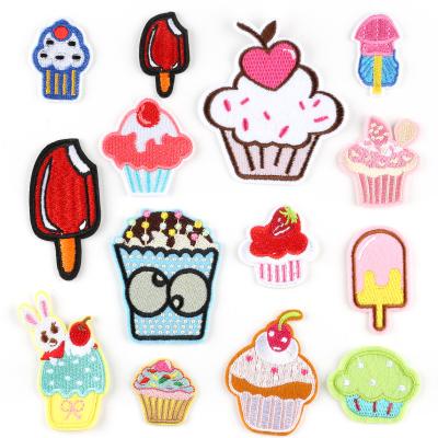 China Cheap Price Fashion Embriodery Patch For New Clothing Accessories Embroidered Border Patch Bundles Clothing Hamburger French Fries Ice Cream Patch Small for sale