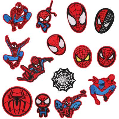 China Cheap Price Fashion Embriodery Patch For Clothes Cartoon Character Embroidered Cloth Sticker Cartoon Embroidered Aberdeen Spiderman Kids Standard Patch for sale