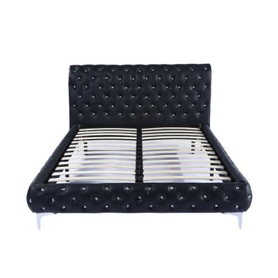 China Adjustable (size) no bent, synthetic leather material European bed frame for sale