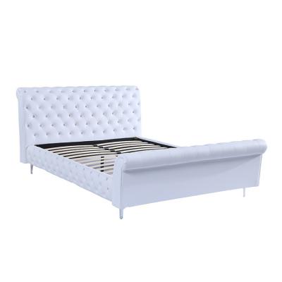 China Adjustable (Height) Other 1.8m Double Queen Kids Large Massage Hotel Dorm Leather Upholstered Wooden Bed for sale