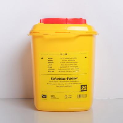 China OEM 3l 5l 10l 12l 21l 22l Sharps Safety Disposal Container Plastic Hospital Biohazard Resistant Plastic Medical Syringe Needle Needle for sale