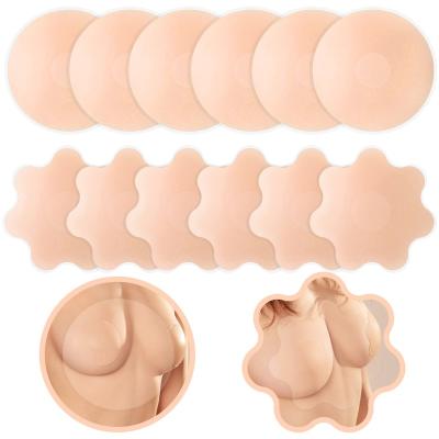 China Women's Reusable Adhesive Silicone Nipple Cover Of One Piece Petals Breast Pies Silicone For Dress for sale