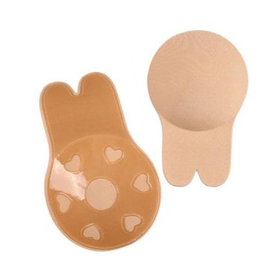 China One Piece Reusable Petals Shape Invisible Rabbit Adhesive Lift Strapless Silicone Bra Nipple Lift Backless Sticky Covers For Women for sale