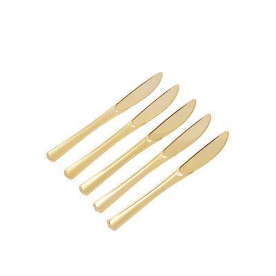 China 100% Biodegradable Disposable Tan Gold And Rose Gold Plastic Cutlery Set For Parties, Birthdays, Gifts for sale