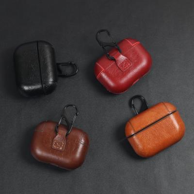 China OEM High Quality 4 Colors Factory Price PU Leather Cover Case For Airpods Pro Case Leather Brown for sale