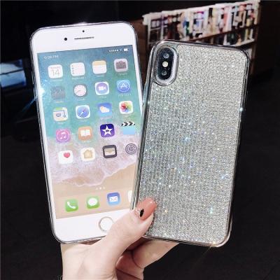 China Diamond New luxury silver bling eletronplated tpu phone case for iphone xs max for sale