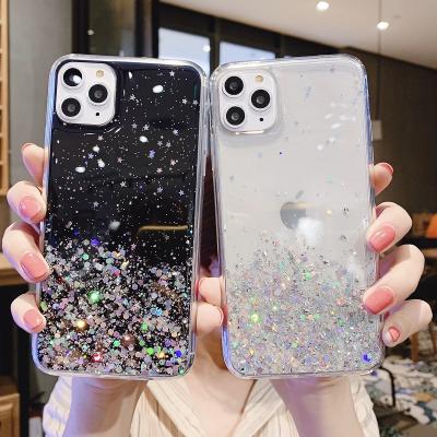 China Popular glitter case women gold foil glitter tpu phone case for iphone 11 case for sale