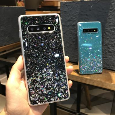 China Glitter case top selling girls case gold foil glitter tpu soft phone case for samsung s10 for sale