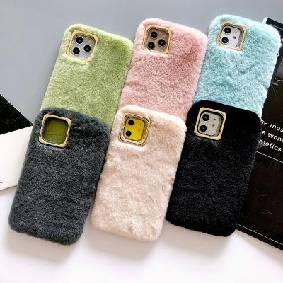 China Luxury Winter Plush Women Skin Fluffy Phone Case For iPhone 11 pro/11/11pro Max Fluffy Skin Phone Case for sale