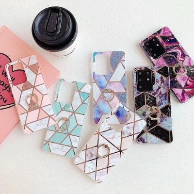 China Wholesale design marble plated geometric tpu case for samsung s20 plus marble ring case for sale