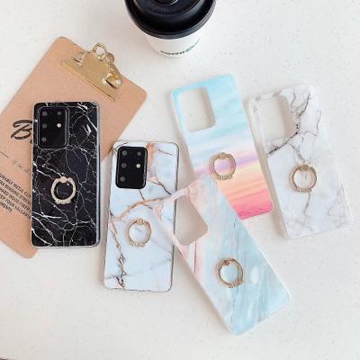 China Luxury marble design ring stand marble IMD tpu case for Samsung s20/s20 plus/s20 ultra for sale