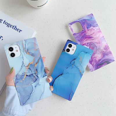 China Hot Selling Marble Phone Case Amazon Fashion Square Marble Soft Phone Case For iphone 12 pro max 12pro 12 for sale