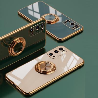 China Luxury Camera Protector Case Camera Magnetic Ring Holder Plated TPU Phone Case For Samsung galaxy s20 for sale