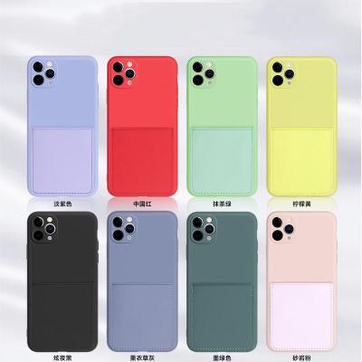 China Camera Protector Case Pocket Card Holder Silicon TPU Phone Case For iPhone 12/12pro for sale