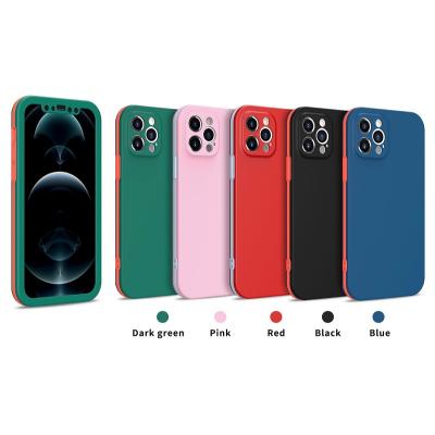 China Anti-drop Full Coverage Anti-fall Dual Color TPU PC Phone Case For iphone 12 12pro 12pro Max for sale