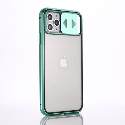 China Slide Lens Camera Protect New Slide Case Slide Lens Camera Magnetic Tempered Glass Phone Case For iPhone 11/11pro/11pro Max for sale