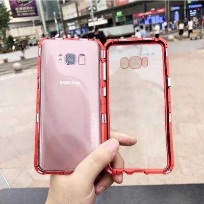 China Front Glass Phone Case And Double Glass Back Glass Case Magnetic Absorption For Samsung galaxy s8 for sale