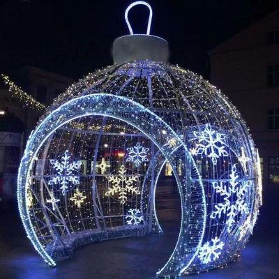 China Wholesale Commercial Use Christmas Decoration Cheap Giant 3D LED Ball Pattern Light Multicolor Christmas Ball For Shopping Mall for sale