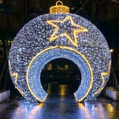 China Commercial Use Low Price Outdoor Waterproof Luminous 3D Pattern Light Ball Christmas Ball Decoration Large for sale