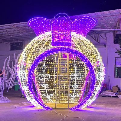 China New Design Commercial Use Outdoor Waterproof Giant Christmas Decoration 3D Custom Balls Led Christmas Baubles For Festival Lighting Decoration for sale