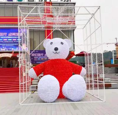 China Commercial Use Custom Decorative Waterproof Bear/Wholesale Giant Outdoor Stable Christmas Modeling Twinkle Teddy Bear Motif Led Lights 3D Lights for sale