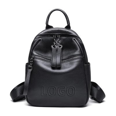 China Custom 2022 fashion wholesale ladies waterproof genuine leather backpack Logo For Women backpack true for sale