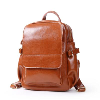 China 2021 Wholesale High Quality Premium Fashion Vintage Backpack Women Bag Waterproof Genuine Leather for sale